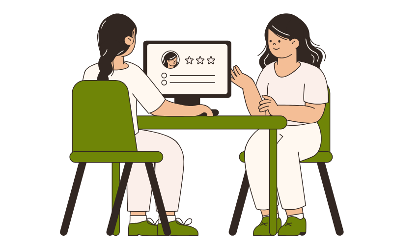 Echange lors d'un entretien parcours professionnel