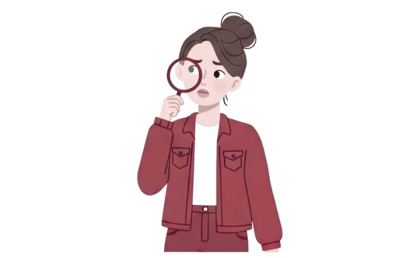 femme qui porte une loupe près de son oeil